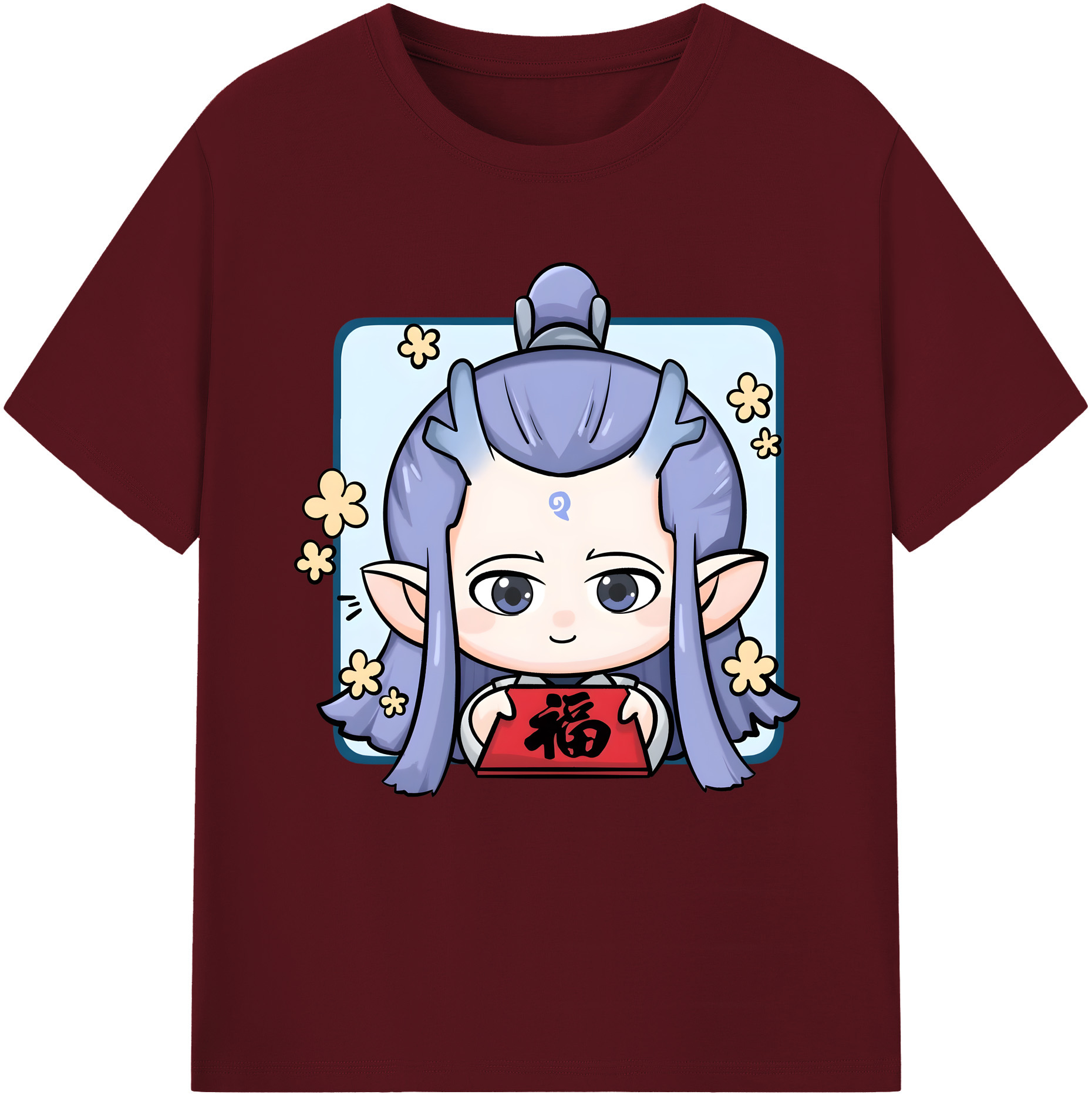 （画像用） Ne Zha 2 ナタ 魔童の大暴れ 綿100％半袖Tシャツ（フロントプリント）